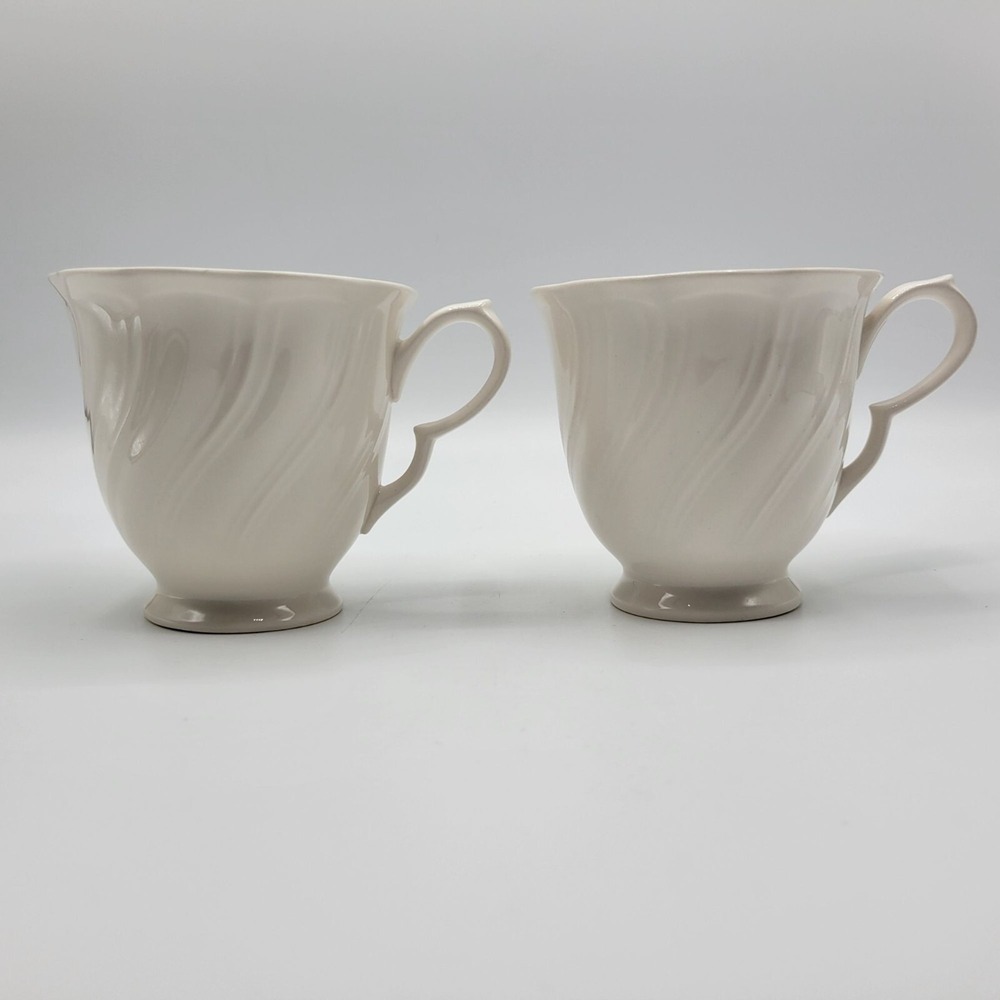 Nikko Japan Tableware Swirl Pattern Ceramic Coffee Tea Cup Set Of 2